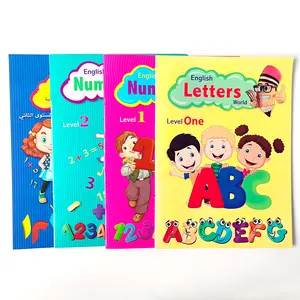 定制印刷阿拉伯语教科书儿童学习读写英语字母有趣的数学ABC练习册印刷