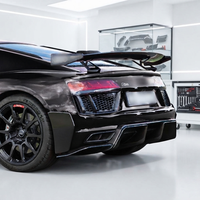 Diffuseur arrière en fibre de carbone sèche avec extensions arrière pour Audi R8 V10 Facelift 2017-2019 S9