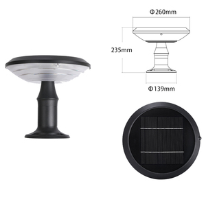 5W Modern Garden LED Pillar Lamp IP65 Waterproof Outdoor Solar Powered Main Gate Door Light Villa Courtyard Post Pillar Fence - Product Image 4