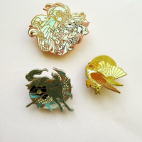 Épingles de revers personnalisées en forme d'animaux mignons, épingles en émail anime, épingles en émail plaqué or en acier pour collection