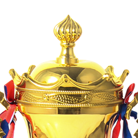 Design créatif Grandes oreilles et capuchon Couronne Prix personnalisé Trophée sportif Tasses Pièces argentées Noir Base haute Youtube Prix Trophée Coupe Métal