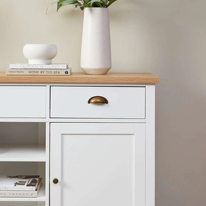 Buffet moderne en chêne de couleur blanche avec grande <span class=keywords><strong>commode</strong></span> de rangement pour le salon - Product Image 3