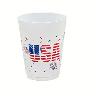 USA Flag 4th July Bbq Tailgate Picnic <b>Reusable</b> 16oz Tumbler Coffee Water Beer Straight Sip Party <b>Cups</b> - Product Image 4