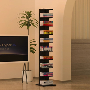 Étagère <span class=keywords><strong>invisible</strong></span> au sol intégrée peu encombrante Bibliothèque verticale simple qui s'appuie contre le support de rangement mural Livres - Product Image 3