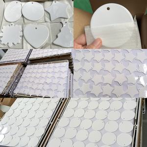 Decoración colgante personalizada al por mayor, sublimación en blanco, adornos navideños de cerámica - Product Image 4