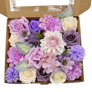 Boîte <span class=keywords><strong>à</strong></span> fleurs artificielles faite <span class=keywords><strong>à</strong></span> la main LILIS, bouquet de roses artificielles DIY, boîte cadeau pour mariage, Noël, décoration de la maison, fournitures pour fleurs, poteau <span class=keywords><strong>à</strong></span> fleurs - Product Image 2