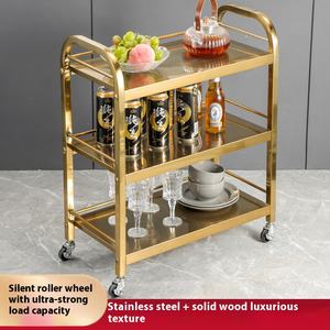 รถเข็นอาหารสแตนเลสสามชั้น สำหรับโรงแรมและบริการจัดเลี้ยง - Product Image 4