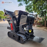 Mini-dumper sur chenilles pour la collecte et le transport des déchets de construction dans les chantiers de construction