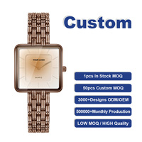 Personnalisez votre propre logo, service personnalisé, montres à quartz 2176 7826, faible MOQ, prix bas, livraison rapide, boîtier argenté pour le fond et le cadran de la montre