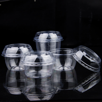 Gobelet à salade de fruits jetable transparent en PET de 350 ml (12 oz) avec couvercle, personnalisable avec logo, qualité alimentaire, conteneur en plastique à emporter, sans BPA