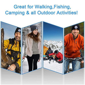 Bán buôn unisex đan âm nhạc không dây Beanie LED ánh sáng Loa tai nghe <span class=keywords><strong>bluetooth</strong></span> Beanie cap - Product Image 4