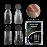 140PCS Moldes de Uñas Duales para Formas Superiores Ovaladas, Cuadradas y Ataúd, con Línea de Arco Interior, para Manicura Francesa Rápida, Acabado Mate