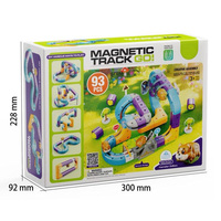 Jeu de construction magnétique 3D créatif STEM de 93 pièces pour l'apprentissage préscolaire, circuit magnétique pour hamster et course de voitures
