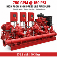Ensemble de pompe à incendie électrique diesel 750 GPM 150 PSI avec pompe jockey pour la protection incendie haute pression