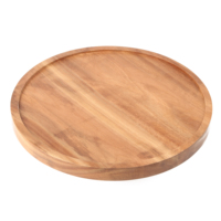 Assiette ronde en bois d'acacia Présentoir à gâteaux multifonction Présentoir de table à dessert
