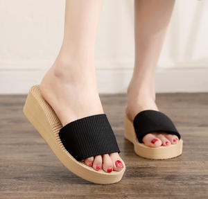 Sandales plates à bout ouvert pour femmes, été/hiver, bouton, plateforme, dessus en PU, semelle épaisse, polyvalentes, simples, chaussures de plage, grande taille - Product Image 6