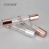 Conteneurs à gloss à double embout, rose doré, tube à gloss métallique à double paroi, tube à gloss transparent vide, personnalisable