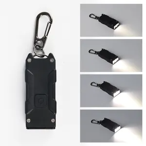 Mini Size With Keychain High Lumen USB LED Rechargeable Torch Work Light Small Pocket Flashlights Keychain Light