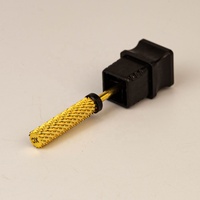 Embout de ponçage professionnel en carbure de tungstène super long de 24 mm, tête de meulage de 6,0 mm, pour ponceuse à ongles électrique, en acrylique doré, robuste et tranchant, 3/32 po