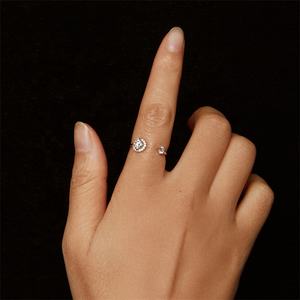 उच्च गुणवत्ता 925 चांदी के गहने और खुले उंगली के छल्ले वाले कपड़े पहने महिलाएं शादी की मोइससानाइट - Product Image 6