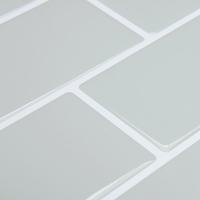 Carreaux muraux 3D autocollants en PU gris clair effet goutte de pluie, 305x305mm, pour cuisine et salle de bain, vente en gros sur mesure