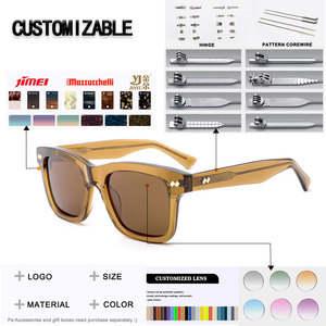 Lunettes de soleil rectangulaires à monture intégrale personnalisables JIMEI, verres polarisés, protection UV 100 %, style unisexe pour adultes, pour l'extérieur - Product Image 1