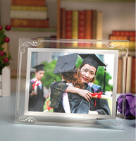 Cadre photo en verre cristal 5 6 7 8 10 pouces A4 A5 pour table ou mur