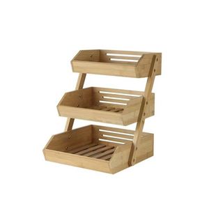 Étagère de rangement multifonctionnelle en bambou pour cuisine domestique, panier égouttoir à un niveau pour épices, collations, fruits et légumes, idéal pour la maison - Product Image 4