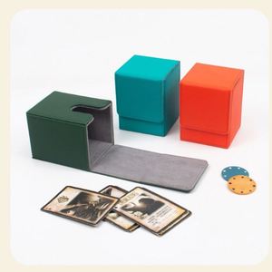 Factory-hot-selling <b>Card</b> Storage Box Color <b>Playing</b> Game Poker Packaging Box PU Leather Vertical Insert Game <b>Card</b> Case - Product Image 2