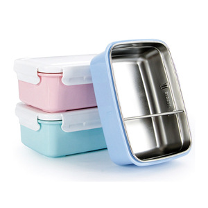 2021 New School Portable Square Metal Heated Food Containers Compartment Stainless Steel Lunch Box