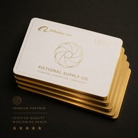 Carte de visite de luxe personnalisée Sunto en papier épais avec bord doré |   Coton 600 g/m² + Feuille d'or + Bordure dorée véritable DTC Founders Corporate