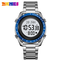 Jam Tangan Digital Skmei 2143 Asli Mewah Tahan Air Sport Urban Fashion Muslim Azan Sholat Penunjuk Kiblat Alarm