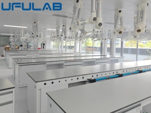 Mesa de Trabajo UTEC Lab Island con Estante para Regantes y Cajones, Estructura de Acero Completa, Diseño Moderno para Uso Escolar y Médico - Product Image 2