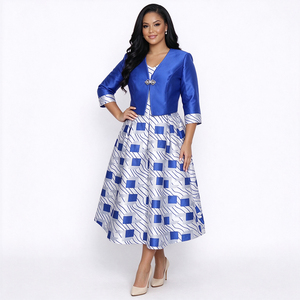 Traje de Vestir Elegante Personalizable ODM para Mujer, Estilo Sirena con Estampado Floral, Ideal para Iglesia, Tallas Grandes - Product Image 3