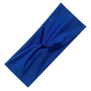 رباط شعر رياضي بلون سادة متقاطع من القطن المرن مانع للإنزلاق رباط شعر عريض للجري ماص للعرق للسيدات ربطة رأس من البوليستر الناعم - Product Image 6