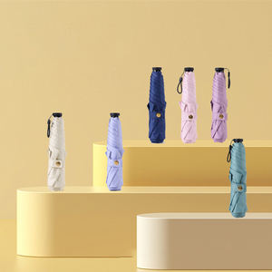 Venta al por mayor del hogar Mini Pocket Sunscreen Umbrella 3-Fold vinilo de doble uso sombrilla - Product Image 2