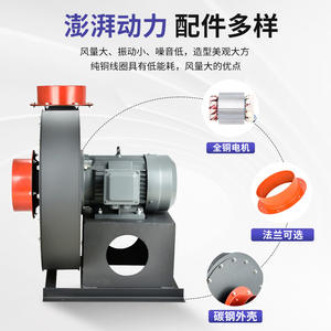 พัดลมดูดอากาศอุตสาหกรรมแรงดันสูง 380V พร้อมพัดลมแบบแรงเหวี่ยงสำหรับกำจัดฝุ่นและติดตั้งบนท่อลำเลียงวัสดุ - Product Image 4