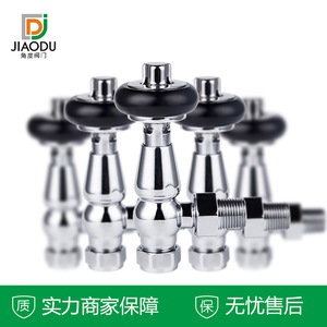 Válvula angular de latón cromado con unión de 4 puntos termostática para sistemas de calentamiento de agua, anticorrosión, tipo rápido - Product Image 2