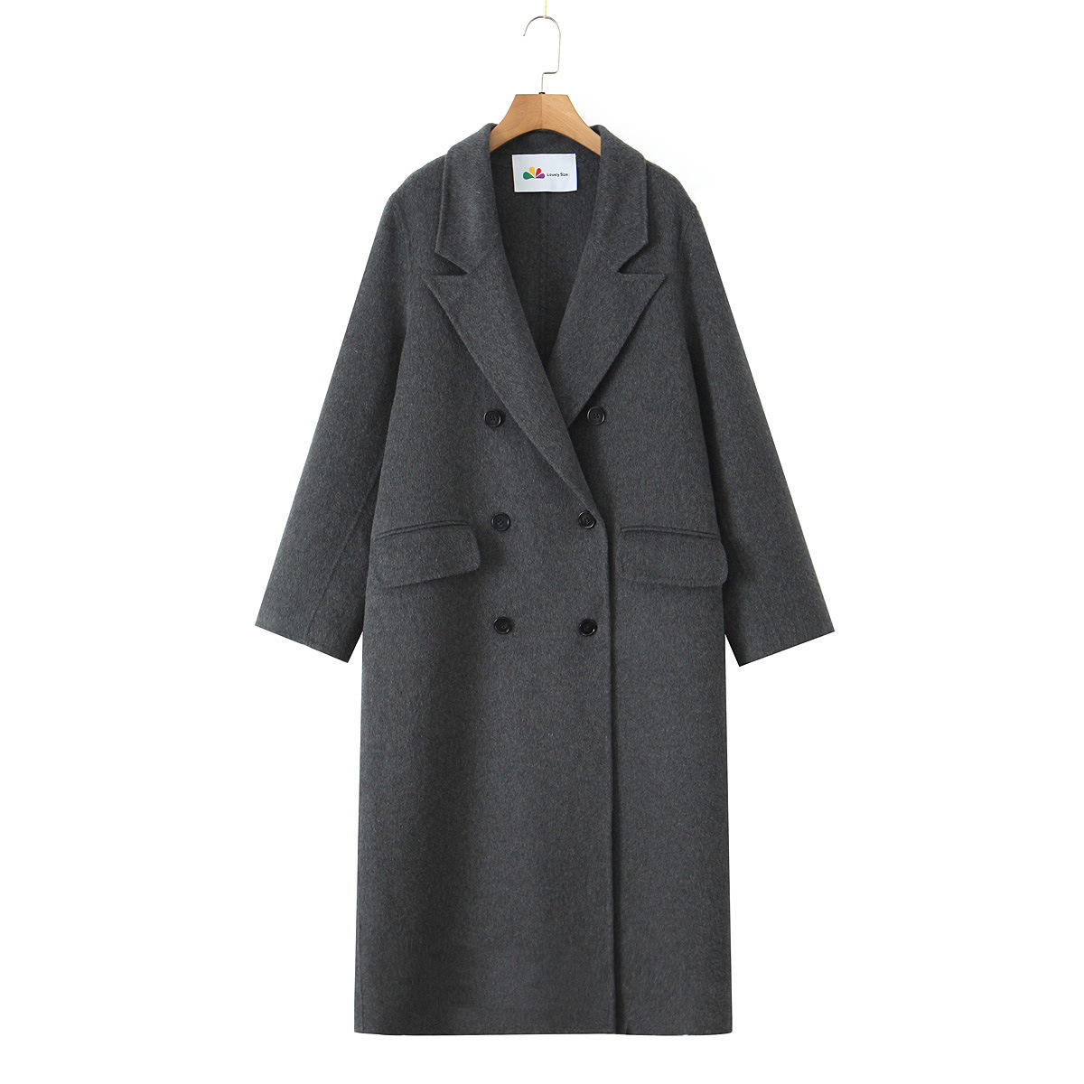 เสื้อโค้ทขนสัตว์สีเทาสน