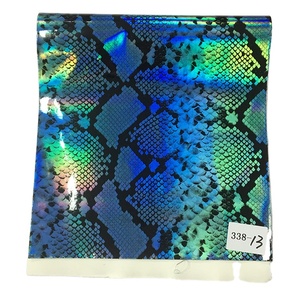 Tessuto in Pelle Sintetica PU con Effetto Olografico Metallizzato Stampato Pelle di Serpente per Realizzare Scarpe/Borse/Decorazioni/Artigianato - Product Image 1