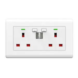 UK 13 Amp voice control USB Charging Double smart wifi socket smart wifi double socket smart double wall socket wifi