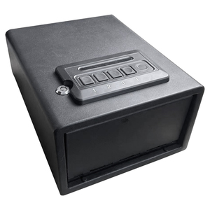 Coffre-fort anti-effraction en acier noir pour armes à feu, résistant au feu, avec serrure à empreintes digitales et serrure à clé <span class=keywords><strong>ILOCK</strong></span> D1, porte de 1,5 mm d'épaisseur pour intérieur/extérieur - Product Image 1