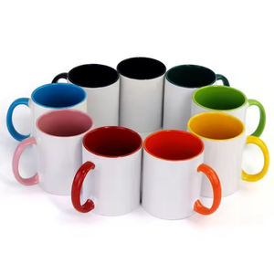Mug blanc de sublimation 11 oz, poignée et bordure colorées de qualité supérieure, tasse en céramique de sublimation avec revêtement, logo personnalisé - Product Image 4
