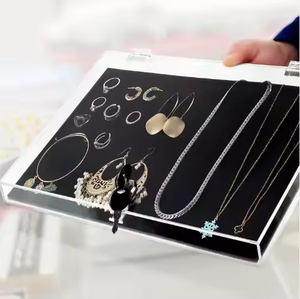 Hình chữ nhật rõ ràng lưu trữ Showcase Box với nắp Stackable <span class=keywords><strong>Acrylic</strong></span> khóa vòng vòng Vòng trang sức hiển thị trường hợp - Product Image 5
