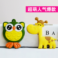Porte-clés personnalisé en PVC souple style hot dog chat mouton dessin animé