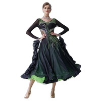 B-19176 Moderne danse porter des femmes de bal costumes de danse valse performance uniformes boule robe de danse peinture à l'encre grande jupe robe