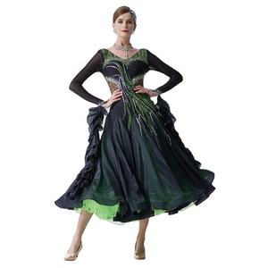 Gaun Kompetisi Dansa Ballroom Kelas Atas B-19176, Gaun <span class=keywords><strong>Waltz</strong></span> Wanita Berkualitas Tinggi, Kostum Tari Rumba, Gaun Pesta untuk Anak Perempuan - Product Image 3