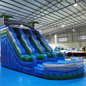 Tobogán Inflable Gigante <span class=keywords><strong>de</strong></span> PVC, Combinado <span class=keywords><strong>con</strong></span> <span class=keywords><strong>Piscina</strong></span>, Tobogán Acuático y Seco, <span class=keywords><strong>Casa</strong></span> <span class=keywords><strong>de</strong></span> Brinco, Parque <span class=keywords><strong>de</strong></span> Aventuras Azul y Verde, Parque <span class=keywords><strong>de</strong></span> Trampolines <span class=keywords><strong>para</strong></span> Diversión - Product Image 2