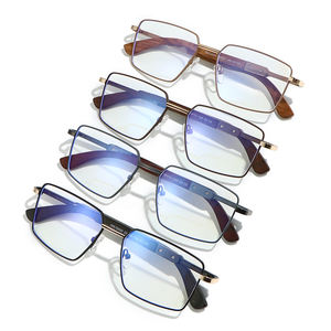 2025 79003 Kare Optik Çerçeveler Erkekler İçin Ahşap Saplı Gözlük Çerçeveleri Klasik Retro Moda Şeffaf Lensli Gözlük Çerçeveleri - Product Image 4