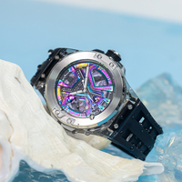 Montre-bracelet 3ATM Squelette étanche Hollow Out Sport Montre Homme Luxury Automatic Mechanical Watch